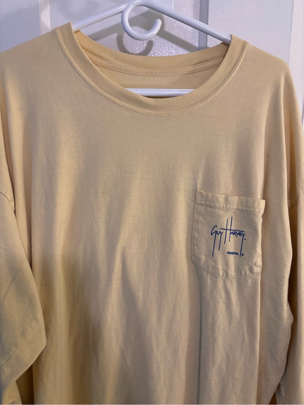 Guy Harvey Short-Sleeve Pocket Tee in Pale Yellow